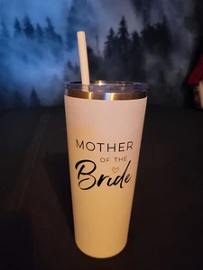 Vaso Madre de la Novia 22oz Acero Inoxidable Boda Fiesta Nuevo Con Pajita - Imagen 1 de 5