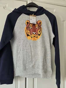 Mountain Warehouse Terry Tiger Kids organic Hoodie Blue Grey 9-10 years - Picture 1 of 8