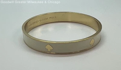 Brazalete Brazalete Kate Spade Off White Esmalte Placa Oro Amarillo 28.4g Foto 1 de 4