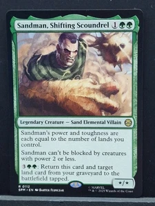 Sandman, Shifting Scoundrel SPM #0112 ~ Raro Magic The Gathering Marvel Spider-Man Casi Como Nuevo - Imagen 1 de 6