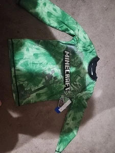 Camicia da bagno Minecraft UPF 50+ manica lunga taglia ragazzo 5/6 nuova con etichette verde - Foto 1 di 5