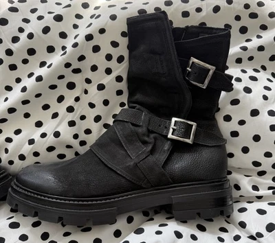 *AGOTADO* BOTA MOTO MIZ MOOZ BIGGS DOBLE HEBILLA CUERO NEGRO NUEVA TALLA 42  Foto 1 de 4