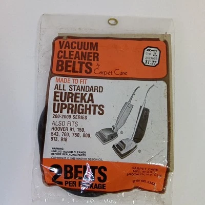 New Vintage Carpet Care Eureka Upright Vacuum Belts For 200-2000 Series - Image 1 of 4