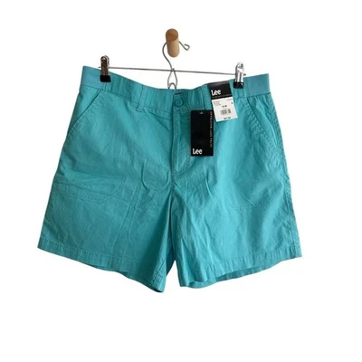 Lee Ultra Soft Waistband Mid Rise Casual Shorts NWT Size 14 Teal - Image 1 of 4