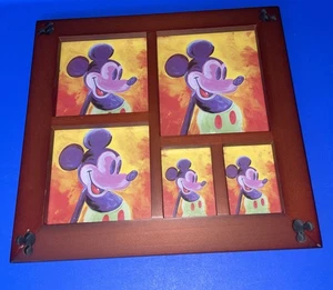 Marco de fotos de nogal biselado Disneyland MICKEY MOUSE orejas esquinas cuadradas - Imagen 1 de 16