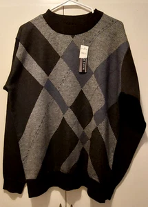Neu mit Etikett Vintage Ron Chereskin Herrenpullover Größe Medium Argyle grau Pullover Langarm - Bild 1 von 4