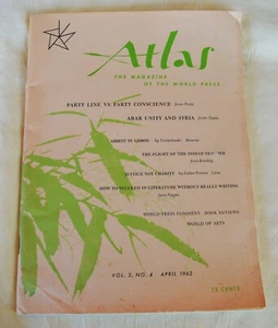 Vintage Atlas The Magazine of the World Press April 1962 Vol 3 No 4 w B&W Photos - Picture 1 of 19