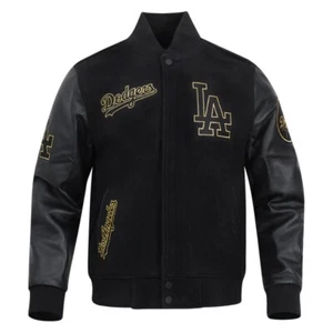 ZM Pro Standard Los Angeles Dodgers Black Wool Varsity Jacket & Leather sleeve - Picture 1 of 5