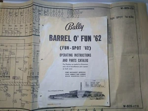Barrel O Fun 62 Fun Spot Bingo Pinball Machine Manual & Schematic Diagram Bally - Picture 1 of 6