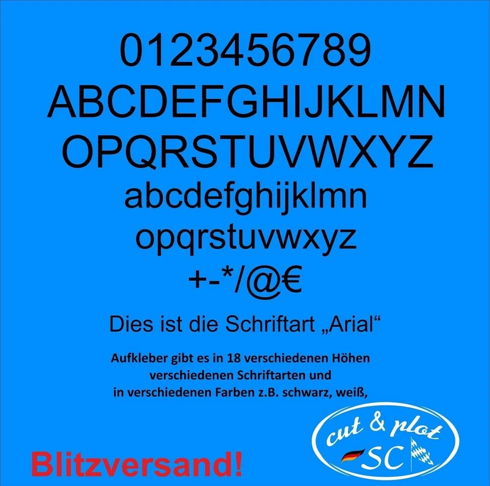 10 Klebebuchstaben Zahlen Sonderzeichen Aufkleber Modellbau wetterfest  SC075 - Bild 1 von 3