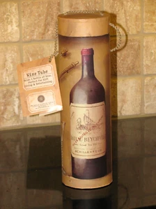 NWT ~ Wine Bottle Tube Gift Carrier ~ Fabrice de Villeneuve~ Tri-Coastal Design - Picture 1 of 2