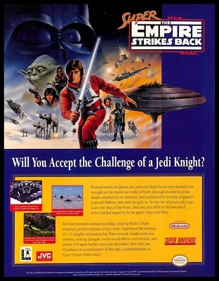 1994 Super Star Wars The Empire Strikes Back Retro Video Game PRINT AD Nintendo - Image 1 of 4