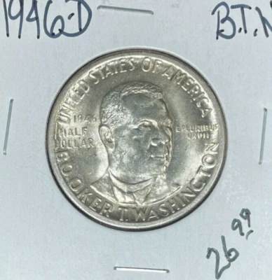 1946-D B.T.W. COMMEMORATIVE SILVER HALF DOLLAR ~NICE COIN~ - Image 1 of 2