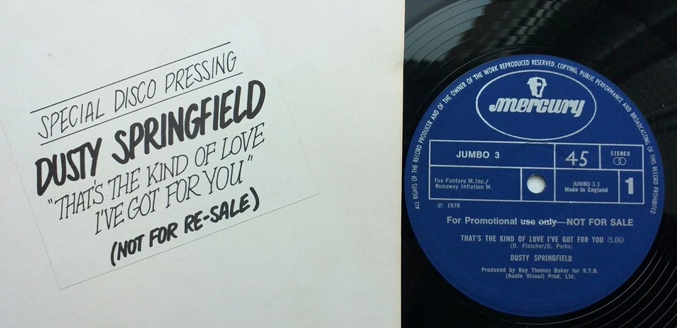  DUSTY SPRINGFIELD THATS THE KIND OF LOVE I'VE GOT FOR YOU PROMO 12" NM  Mercury - Image 1 of 1