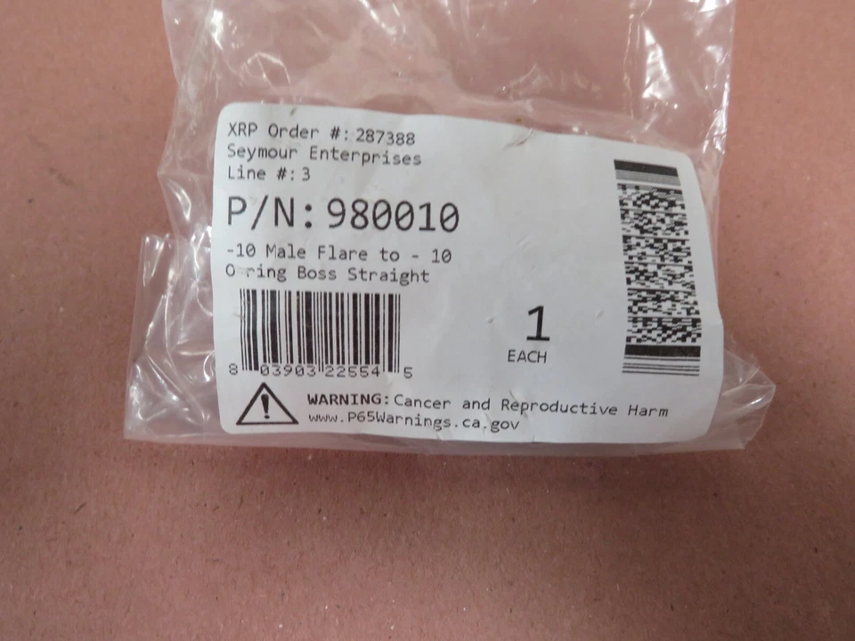 XRP -10 macho acampanado a -10 junta tórica jefe recta (1 paquete) nuevo Foto 1 de 2
