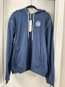 NWT $105 MAGNLENS Mens Pullover Sweatshirt Blue logo Medium Cotton Hoodie Hooded - Picture 1 of 19
