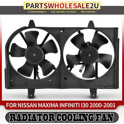 Dual Radiator Cooling Fan Assembly for INFINITI I30 Nissan Maxima 00-01 V6 3.0L Foto 1 de 4