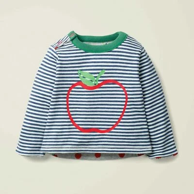 Baby Boden Apple Long Sleeve Top Reversible 0-3 Months up to 3-4 Years