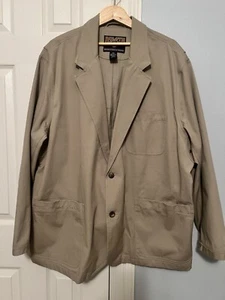 Duluth Trading Blazer Jacket Mens Size 2XL (XXL) Khaki Tan Button Up Gun Pocket - Picture 1 of 15