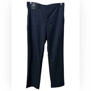 Hart Schaffner Marx Herren gerade Passform vorne flach blau Wolle Hose Größe 32 x 32 - Bild 1 von 9