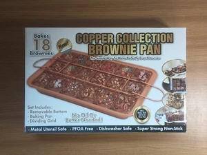 Colección Cobre Brownie Pan Bakes 18 Brownies Antiadherente Rejilla Dividida Libre de PFOA - Imagen 1 de 2