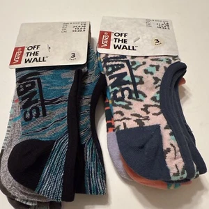 Vans "Off The Wall" 6 Pack Of Girls Socks No Show Size 1-6 NWT. Multi Color - Picture 1 of 11