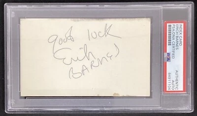Erich Barnes Signed Index Card NFL Football Autograph New York Giants PSA/DNA - Image 1 of 3