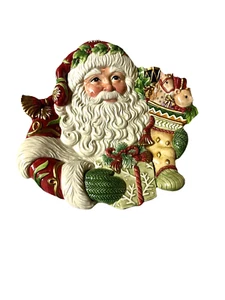 Fitz & Floyd Vacaciones de Invierno Santa Canape Plato de Galletas Navidad Colgante de Pared - Imagen 1 de 7