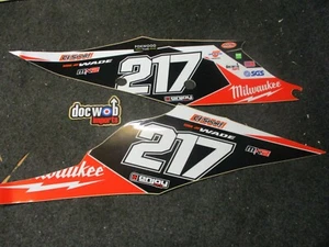 KTM SX/SXF 125-450 2019-2022 Hitachi naranja/negro #217 panel lateral gráfico KT7385 - Imagen 1 de 5