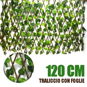 TRALICCIO CON FOGLIA EDERA SINTETICA 120x180 CM SIEPE FINTA SIEPE ARTIFICIALE - Foto 1 di 1