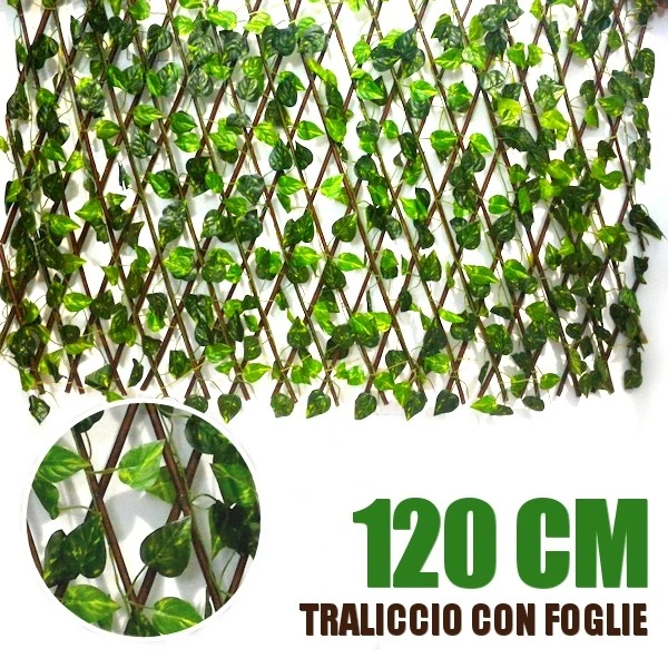 TRALICCIO CON FOGLIA EDERA SINTETICA 120x180 CM SIEPE FINTA SIEPE ARTIFICIALE - Immagine 1 di 1