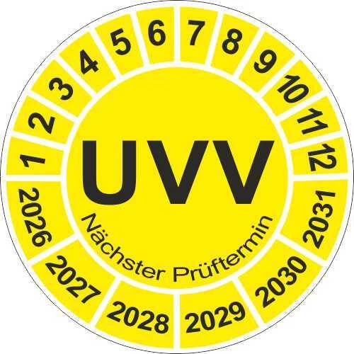 UVV Prüfplakette  Prüfplaketten Jahresplaketten Wartung BGV D27 5068 2026 - Bild 1 von 1