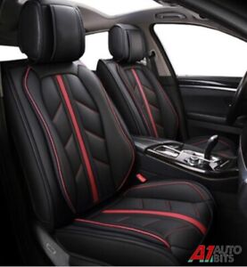 Black Sporty PU leather Front Car Seat Covers Padded For Audi A4 A6 A8 Q7 Q5