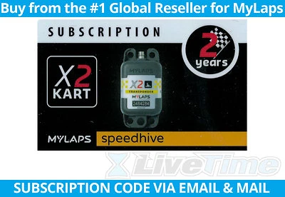 MyLaps X2 Subscription 2-year Renewal Card for Kart Rechargeable Transponder - Image 1 of 2