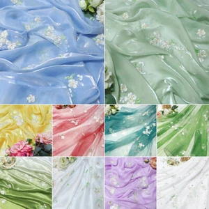 Disfraces de costura chinos Hanfu con flores de pera bordados de tela de gasa - Imagen 1 de 22
