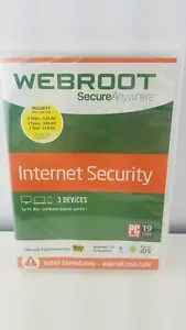 Webroot Secure Anywhere Internet Security 3 Devices New Sealed Windows Mac ios - Picture 1 of 2