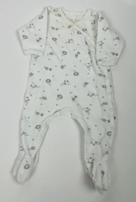 Under Nile Baby Jungle Safari Animal Sleeper Pajama Egypt White Organic 0-3 NB 3 — 第 1/4 张图片
