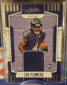 2023 Panini Absolute Zay Flowers RC Rookie Patch Baltimore Ravens - Picture 1 of 4