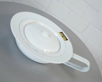 alte Baumann Emaille Bettpfanne Nachttopf mit Deckel Steckbecken Vintage 30er J. - Bild 1 von 4