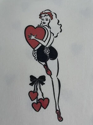 Mischief Made Size M Brand New Tshirt Pin Up Vintage Girl Look Hearts Love 💕 - Image 1 of 4