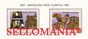 1987 OLIMPIADAS BARCELONA 92 OLYMPICS ATHLETES SH 200 A B ** MNH ANDORRA TC21914 - Imagen 1 de 1