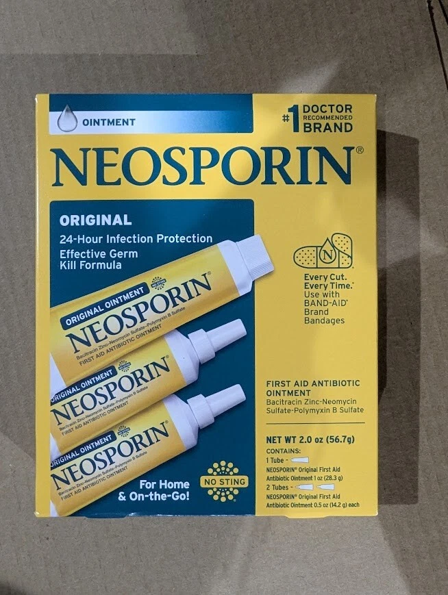 Мазь-антибиотик Neosporin Original первая помощь 1 унция тюбик + 0,5 унц. трубка, 2 шт. - Изображение 1 из 4