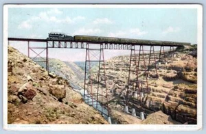 PUENTE FERROVIARIO TREN 1909 CAÑÓN DIABLO ARIZONA PHOSTINT DETROIT PUBL COMPANY - Imagen 1 de 2