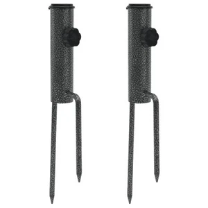 parasol stand black 2 pcs garden umbrella holder size 9x35 cm steel 3381 - Picture 1 of 7