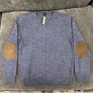 J Crew Pullover Herren Large Slim Marineblau Merinowolle Klassisch V-Ausschnitt Golf Preppy - Bild 1 von 21