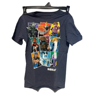 Roblox Youth Boys Large Multiple Characters T Shirt NWT Navy Blue - Image 1 of 4