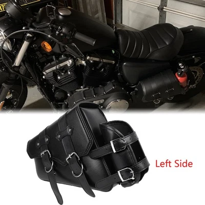 Alforja izquierda de cuero PU solo brazo oscilante bolsa de herramientas para Harley Davidson hierro 883 Foto 1 de 4