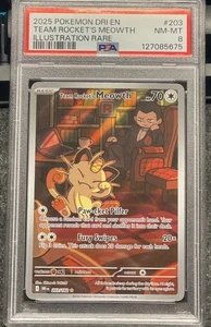 Team Rocket's Meowth 203/182 Sv10: Destined Rivals Holo PSA 8 - Bild 1 von 2
