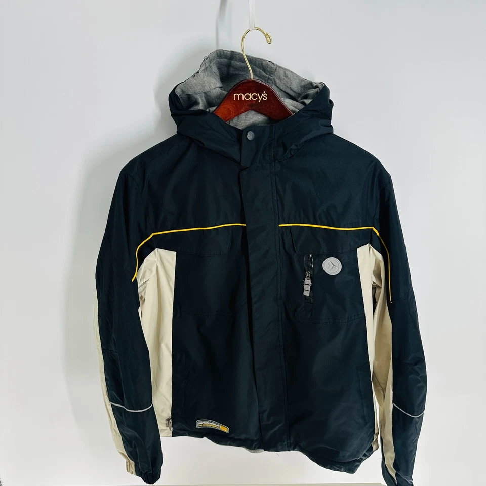 Zeroxposur Snap Long Sleeve Hooded Ski Snow Jacket Blue White Size XL - Image 1 of 4