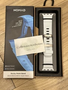 Nomad Rocky Point Natural Titanium Icy Blue Glow Apple Watch Band 46/49mm - Zdjęcie 1 z 6